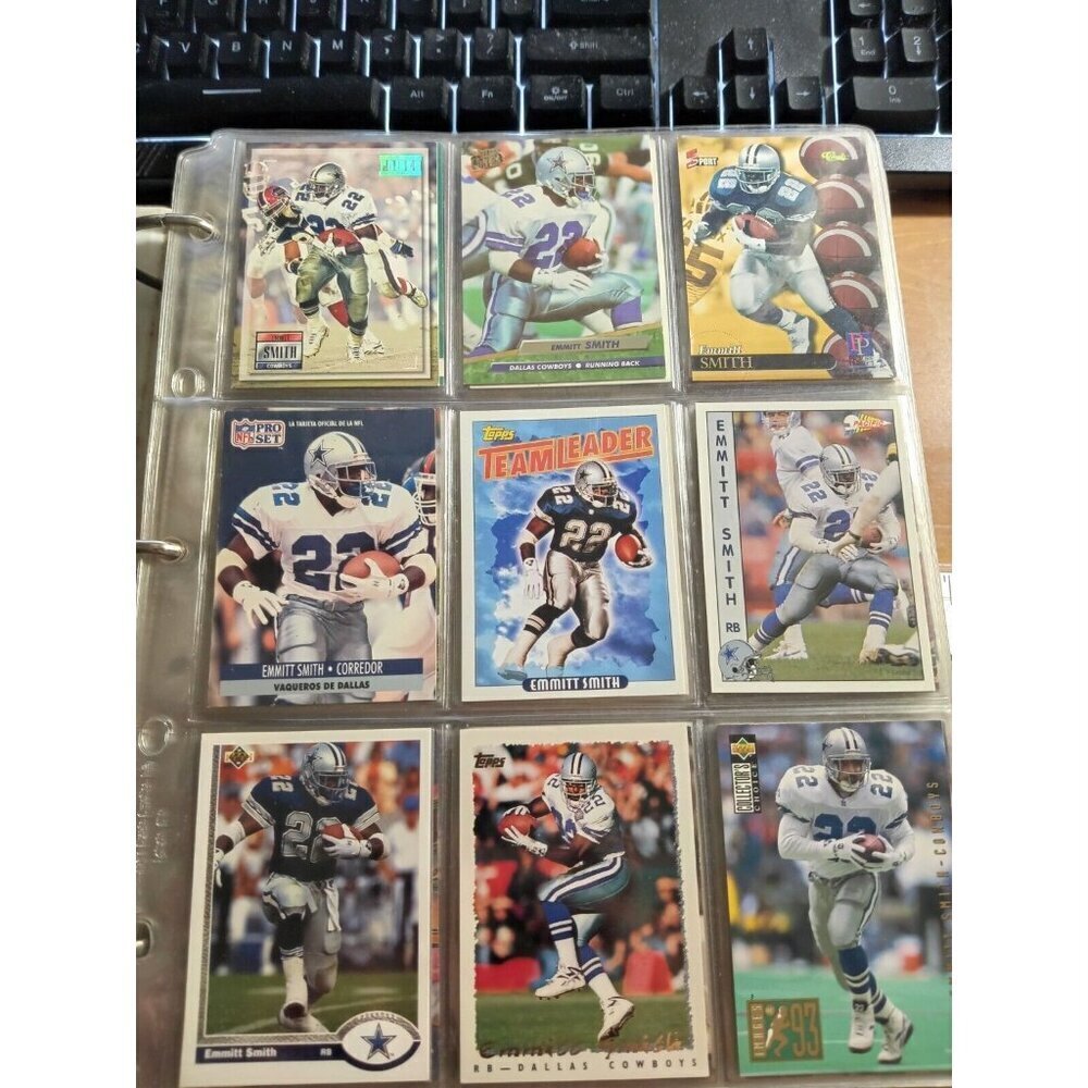 Emmitt Smith 9 Card Lot Dallas Cowboys